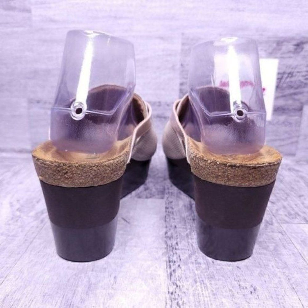 Naot Platform Cork Bed Leather Slip on Wedge Sandal Pink Brown Women's sz 10 - Picture 4 of 8